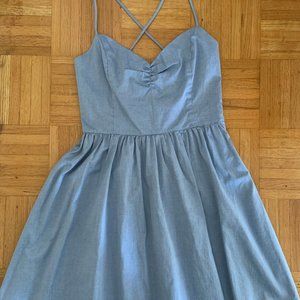 Purple American Apparel Back-Tie Mini Dress